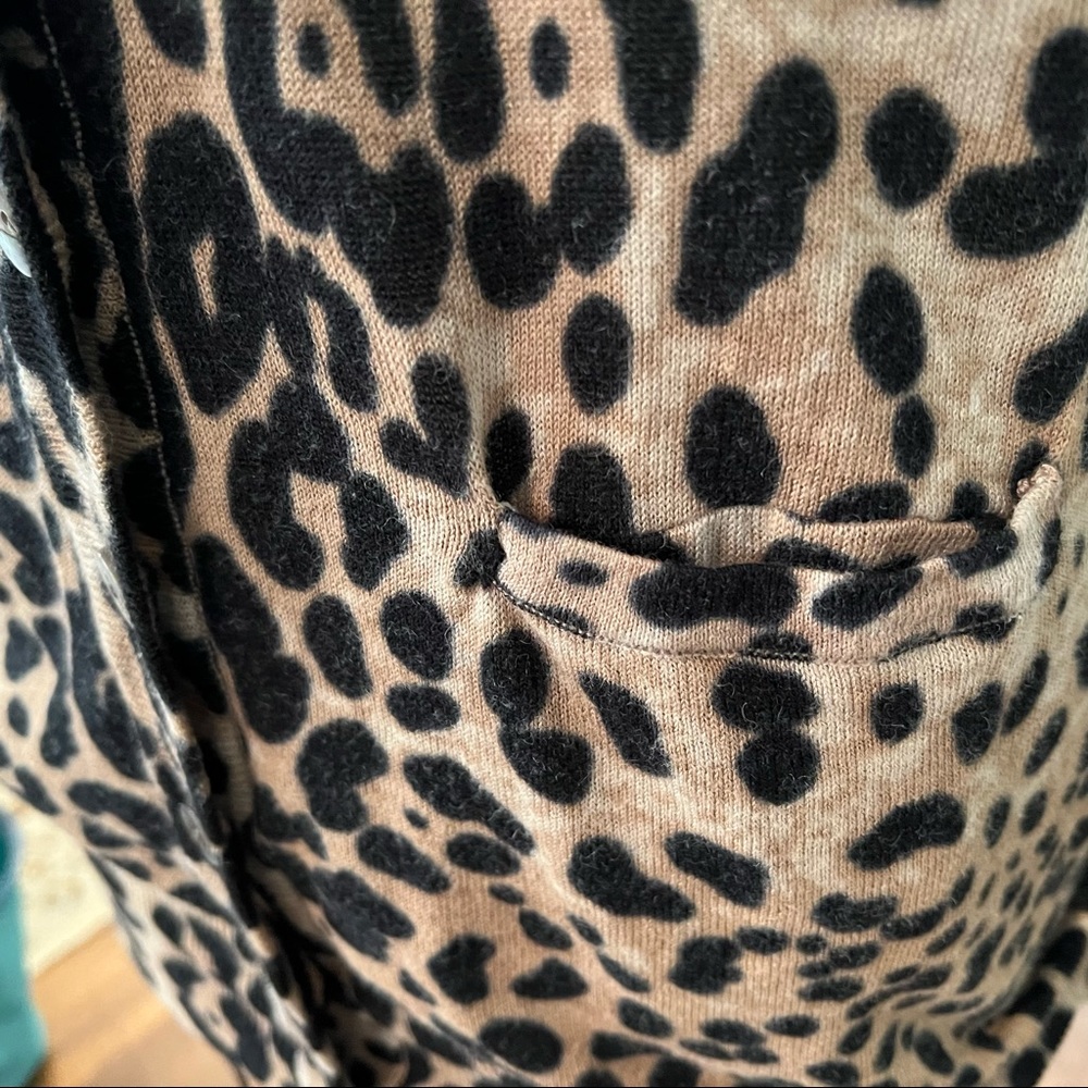 Ellison Leopard Print Cardigan in Tan and Black - Picture 6 of 9